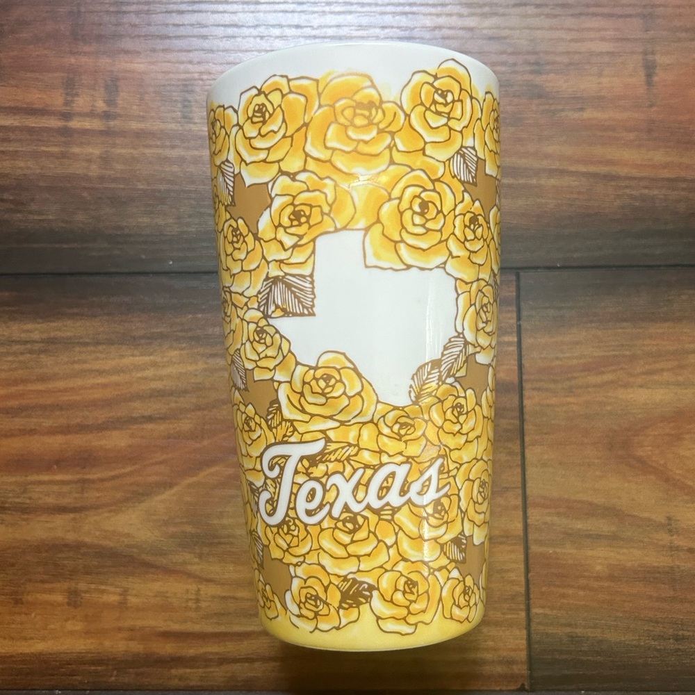 Starbucks Yellow Rose Flowers Texas Coffee Tumbler